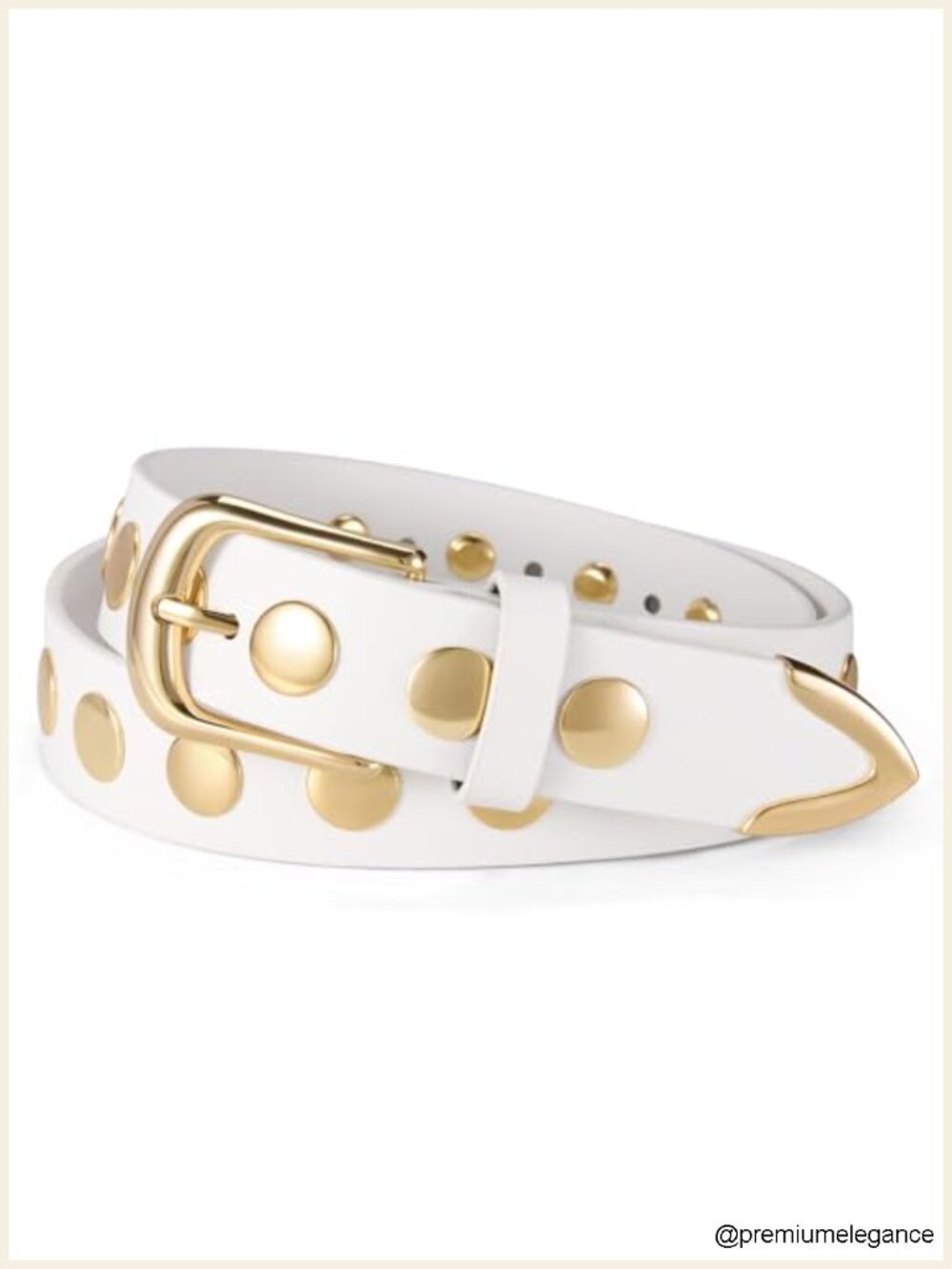 Women's PU Leather Belt with Gold Buckle for Jeans Dresses Pants